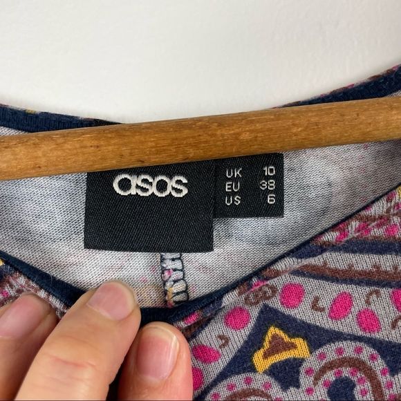 ASOS Boho print Midi dress size 6 - Picture 4 of 4